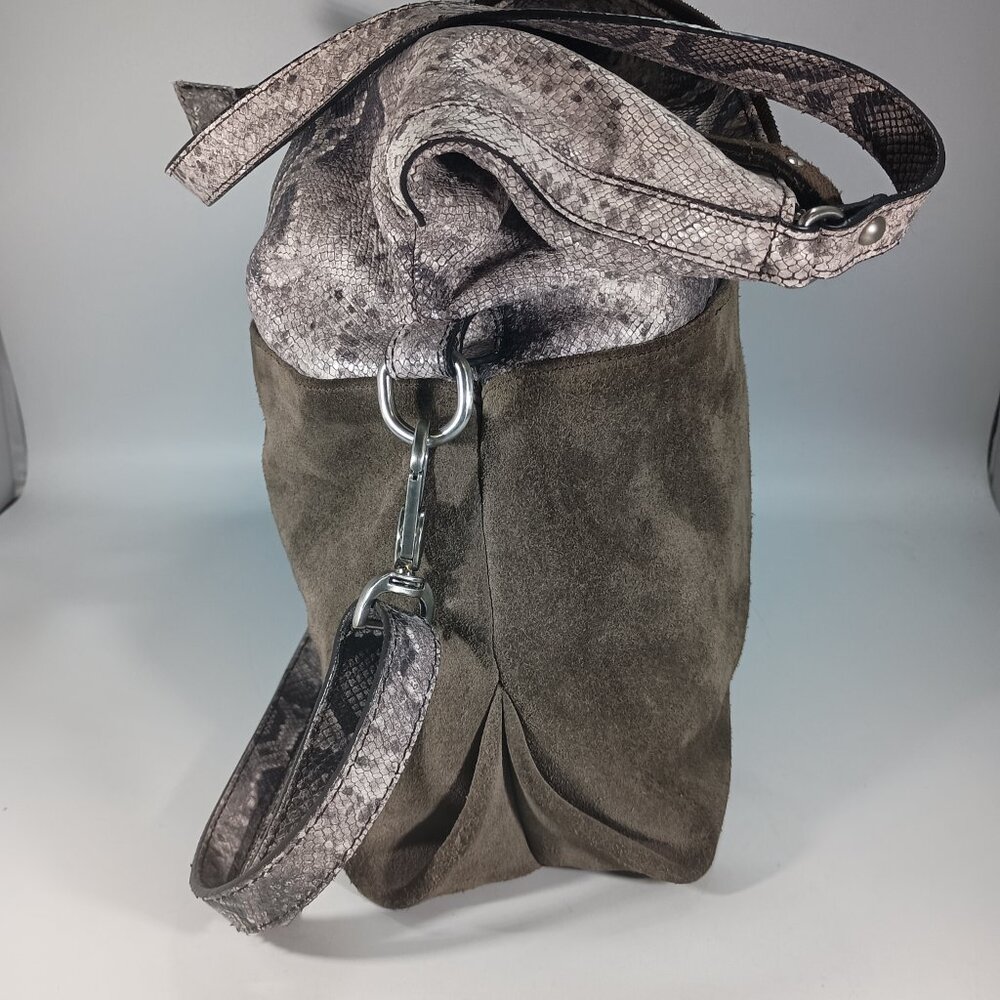 Garnet Hill Python Print Leather Convertible Tote… - image 4